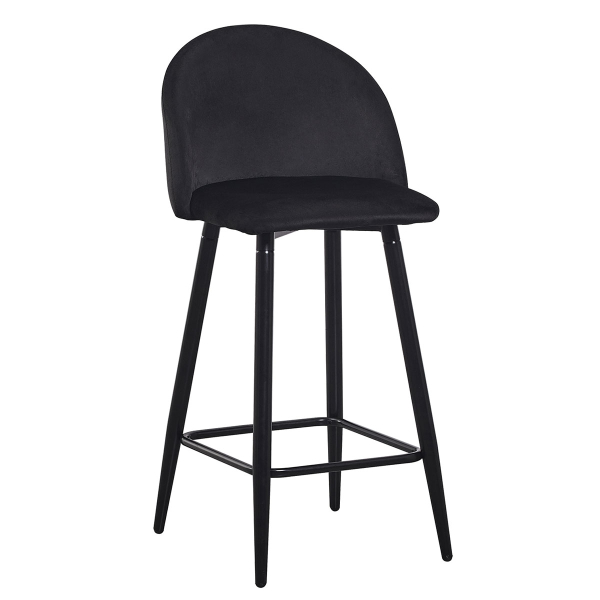 Σκαμπό Μπαρ Με Πλάτη (43.5x48.5x81) Spitishop Oliver Black