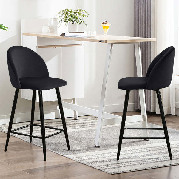 Σκαμπό Μπαρ Με Πλάτη (43.5x48.5x81) Spitishop Oliver Black