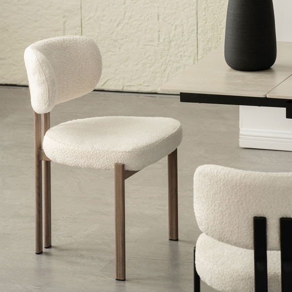 Καρέκλα Τραπεζαρίας (56x56x82) Spitishop Stefan Ecru/Wood