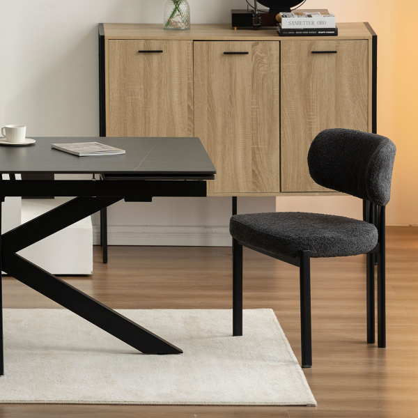 Καρέκλα Τραπεζαρίας (56x56x82) Spitishop Stefan Dark Grey/Black