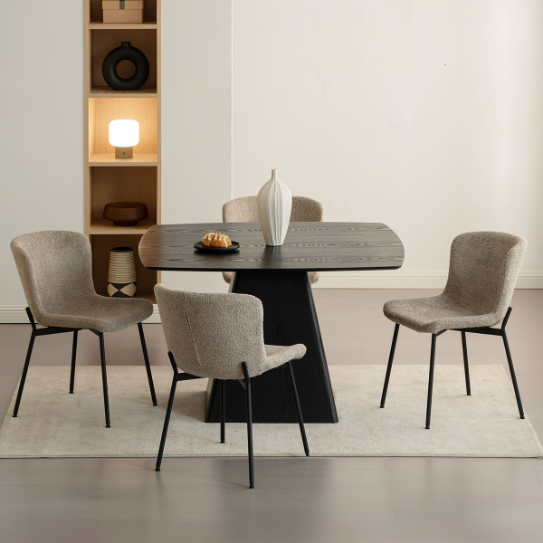 Τραπέζι Τραπεζαρίας (120x120x75) Spitishop Kiana Black