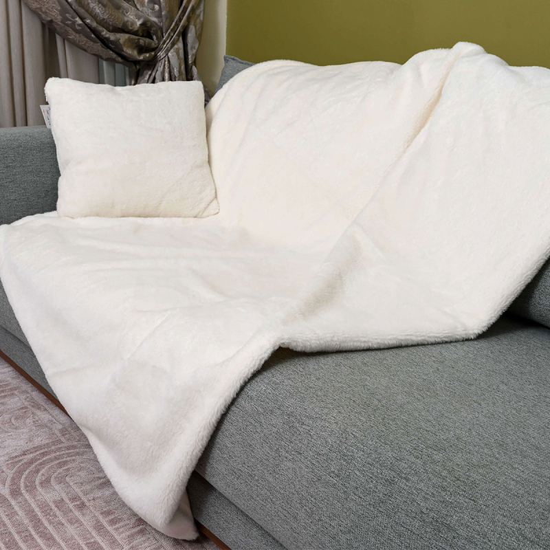 Ριχτάρι Καναπέ Διθέσιου Γούνινο (160x240) Pol Rugs & Mats Rabbit Cream