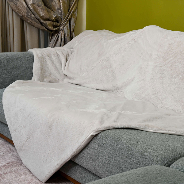 Ριχτάρι Καναπέ Διθέσιου Γούνινο (160x240) Pol Rugs & Mats Rabbit Ivory