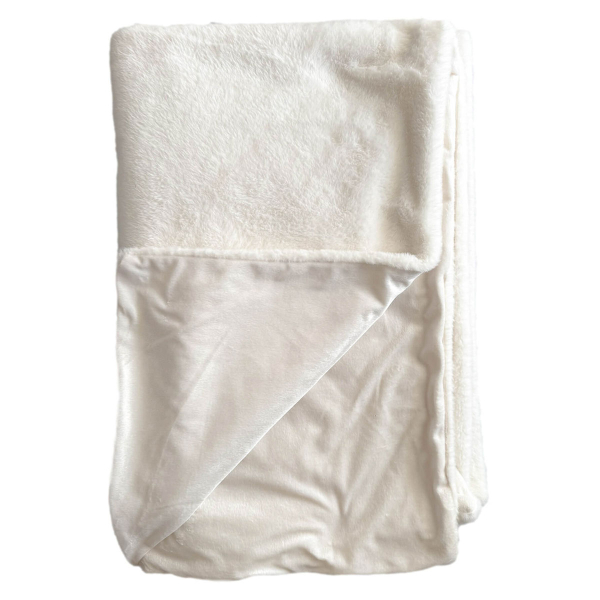 Ριχτάρι Καναπέ Τριθέσιου Γούνινο (180x280) Pol Rugs & Mats Rabbit Cream