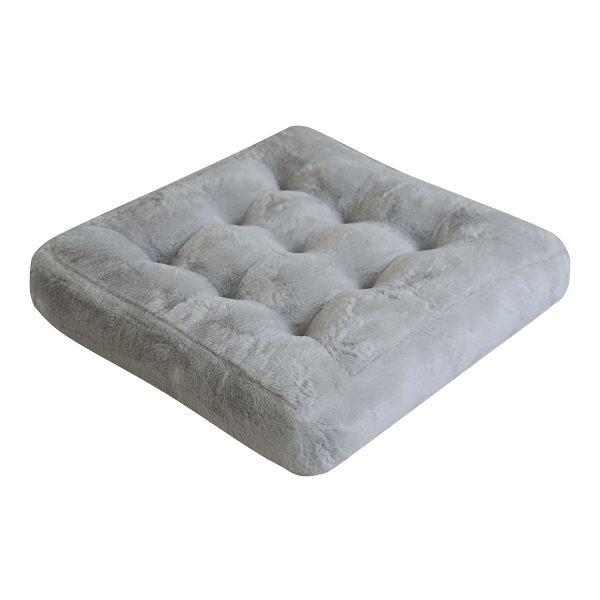 Γούνινη Μαξιλάρα Δαπέδου (50x50x12) Pol Rugs & Mats Rabbit Silver