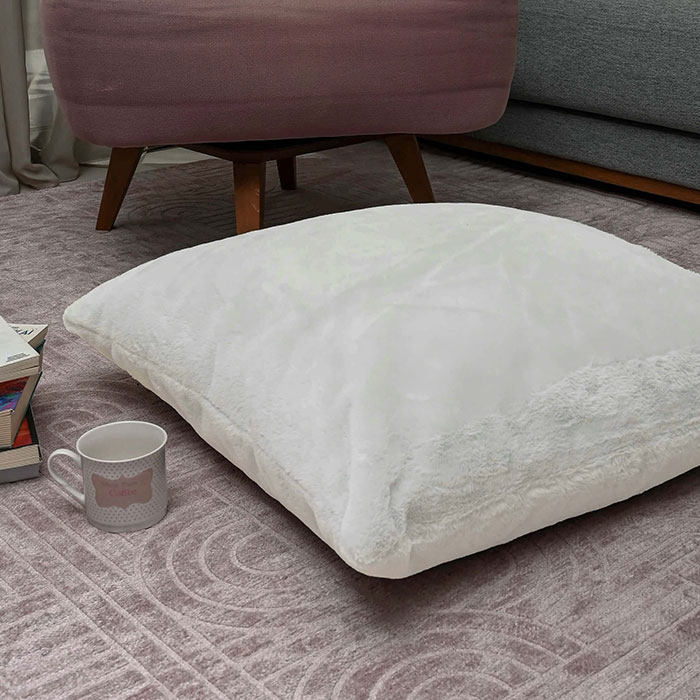 Διακοσμητικό Μαξιλάρι Γούνινο (70X70) Pol Rugs Mats Rabbit Cream Home Λευκά Είδη Σαλονιού Μαξιλάρια Διακοσμητικά Spitishop