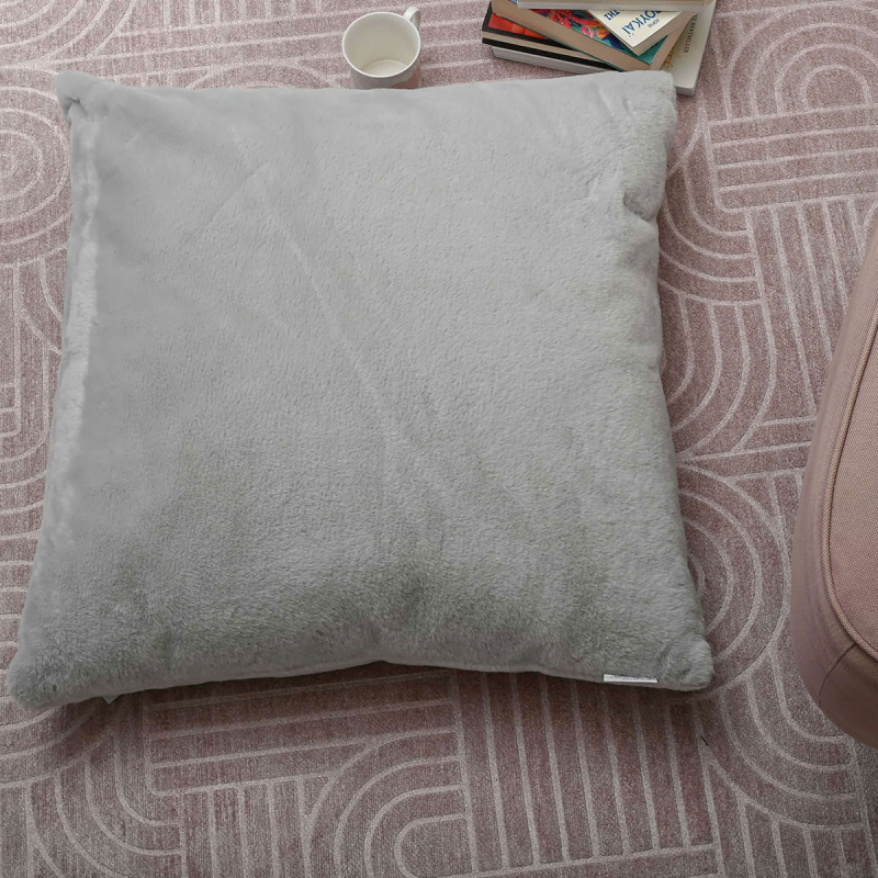 Διακοσμητικό Μαξιλάρι Γούνινο (70x70) Pol Rugs & Mats Rabbit Silver