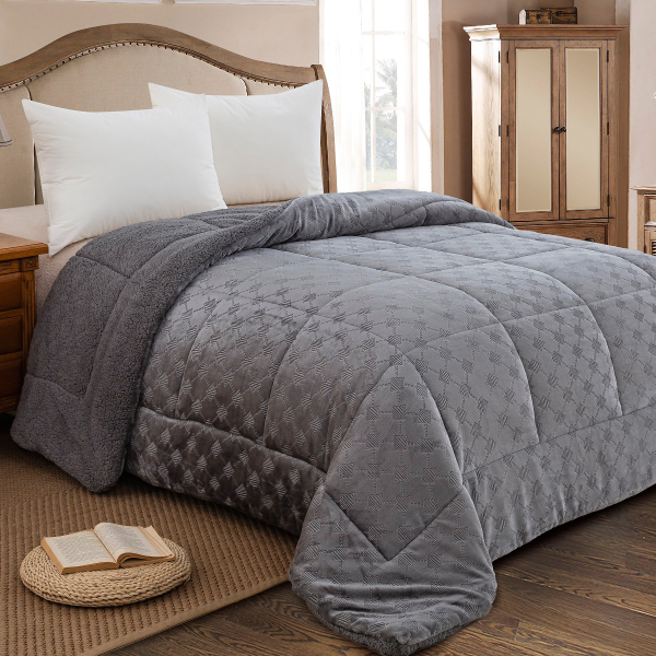 Κουβερτοπάπλωμα Μονό (160x220) AdamHome 825 Grey