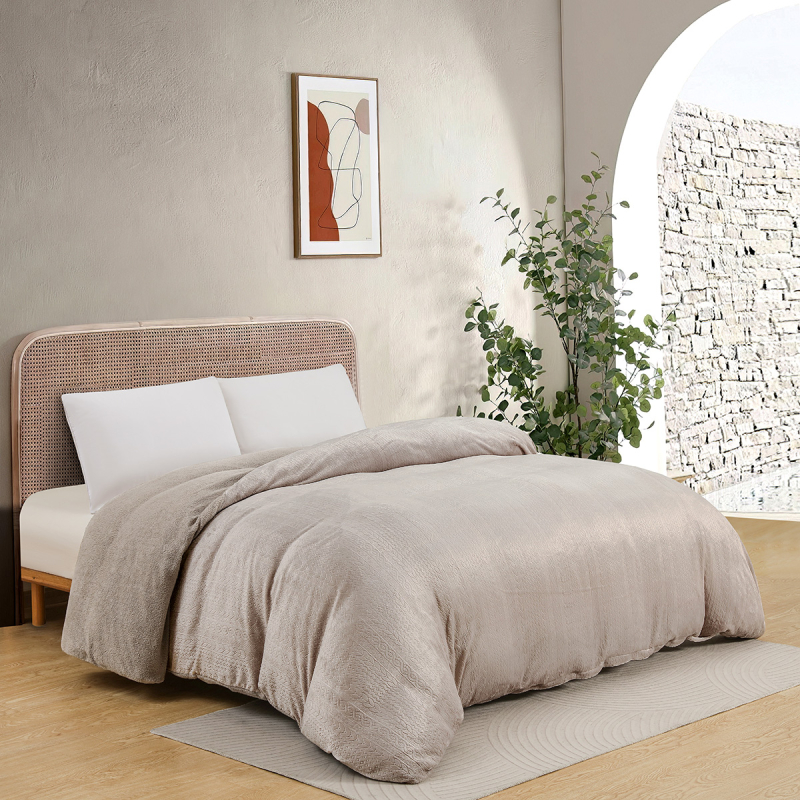 Παπλωματοθήκη Fleece Μονή (165x225) Melinen Shelby Greige