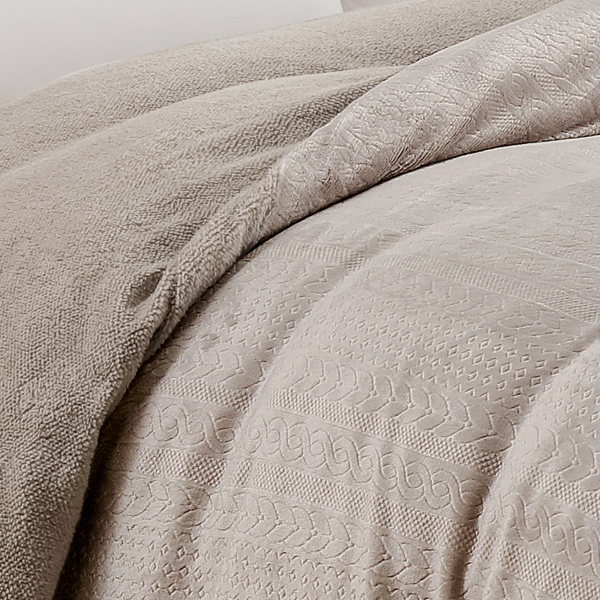 Παπλωματοθήκη Fleece Μονή (165x225) Melinen Shelby Greige