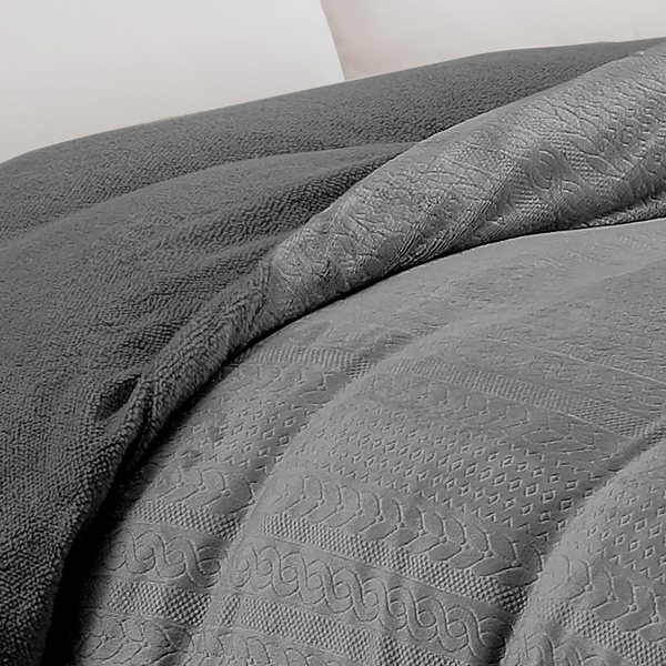 Παπλωματοθήκη Fleece Υπέρδιπλη (225x245) Melinen Shelby Anthracite