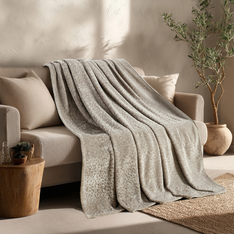Διακοσμητικό Ριχτάρι Fleece/Κουβέρτα Καναπέ (130x170) Melinen Giza Greige