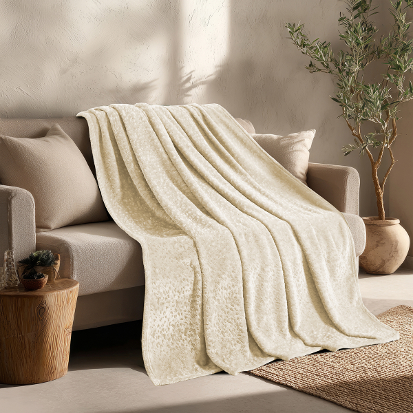 Ριχτάρι Καναπέ Διθέσιου Fleece (170x250) Melinen Giza Ecru