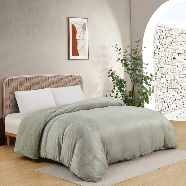 Παπλωματοθήκη Fleece Μονή (165x225) Melinen Shelby Soft Olive