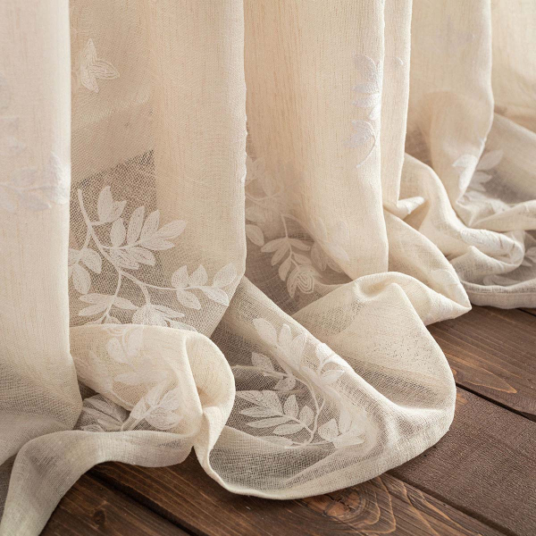 Κουρτίνα (140x280) Με Τρουκς Gofis Home Leaf Beige AW26 532/06
