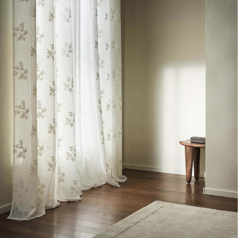 Κουρτίνα (140x280) Με Τρέσα Gofis Home Leaf Off White AW26 532/05