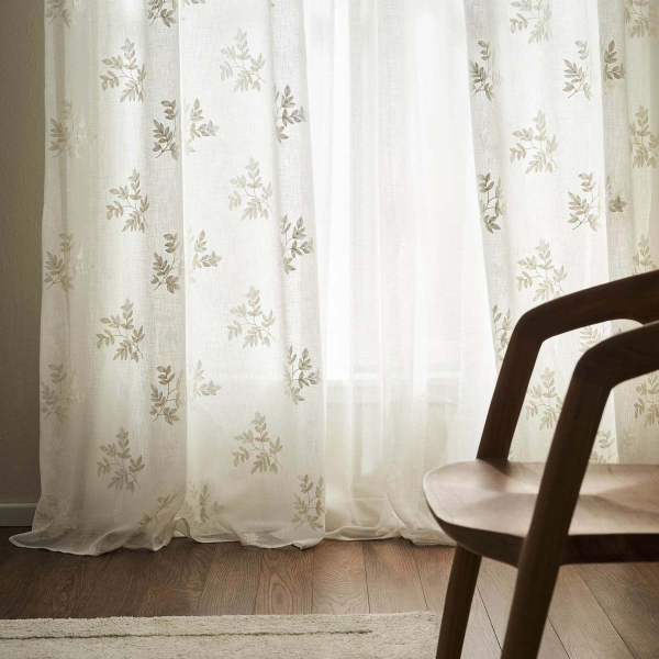 Κουρτίνα (140x280) Με Τρέσα Gofis Home Leaf Off White AW26 532/05