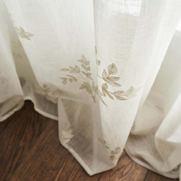 Κουρτίνα (140x280) Με Τρέσα Gofis Home Leaf Off White AW26 532/05
