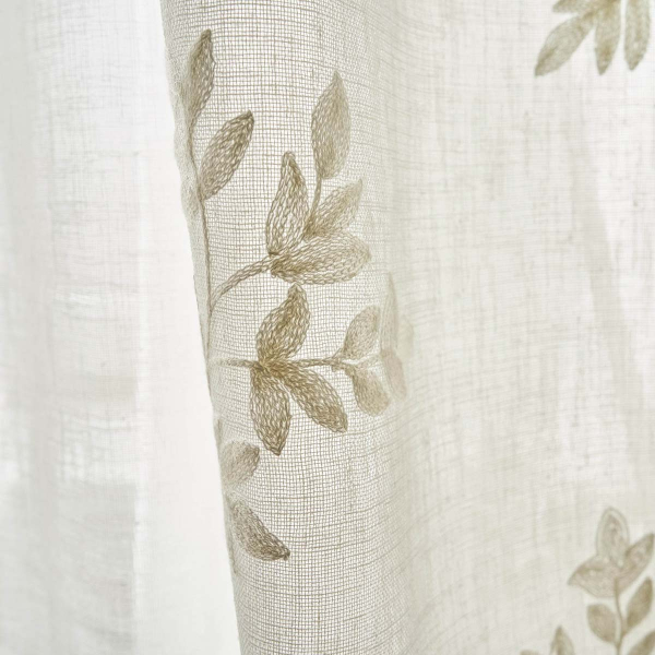 Κουρτίνα (140x280) Με Τρέσα Gofis Home Leaf Off White AW26 532/05