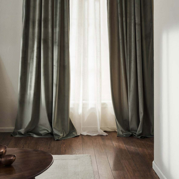 Κουρτίνα Βελουτέ (140x280) Με Τρέσα Gofis Home Winter Shadow Green 711/07