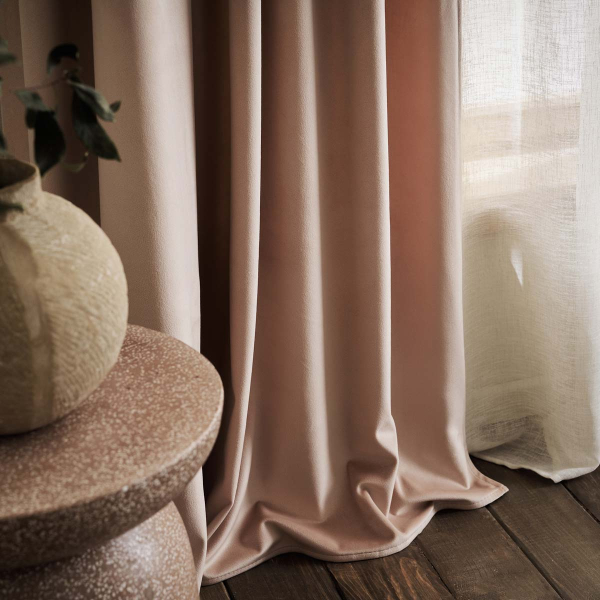 Κουρτίνα Βελουτέ (140x280) Με Τρέσα Gofis Home Winter Salmon Dawn 711/17