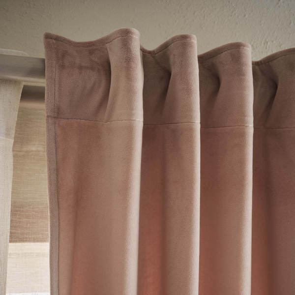 Κουρτίνα Βελουτέ (140x280) Με Τρέσα Gofis Home Winter Salmon Dawn 711/17