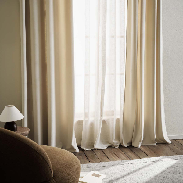 Κουρτίνα Βελουτέ (140x280) Με Τρέσα Gofis Home Winter Moon Ecru AW26 711/05