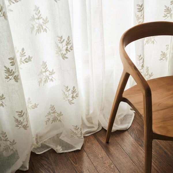 Κουρτίνα (140x280) Με Τρουκς Gofis Home Leaf Off White AW26 532/05