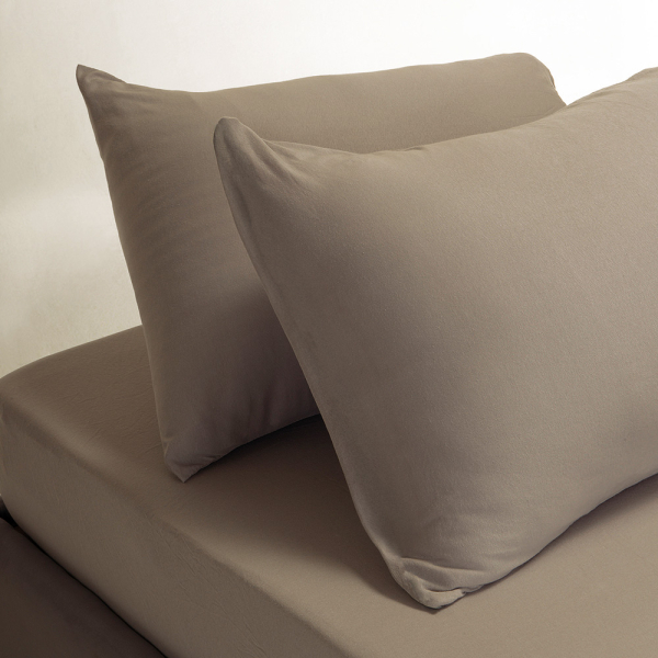 Σεντόνι Υπέρδιπλο Με Λάστιχο + Μαξιλαροθήκες (Σετ) Melinen Jersey Greige