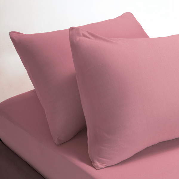 Σεντόνι King Size Με Λάστιχο + Μαξιλαροθήκες (Σετ) Melinen Jersey Dusty Pink