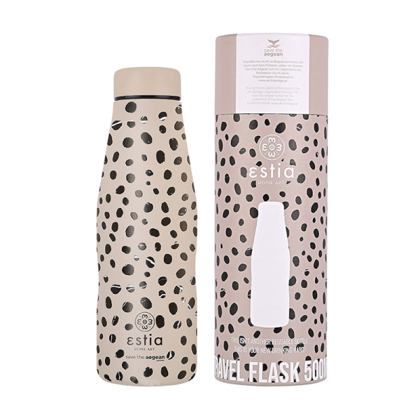 Μπουκάλι Θερμός 500ml Estia Save The Aegean Leopard Taupe 01-16630