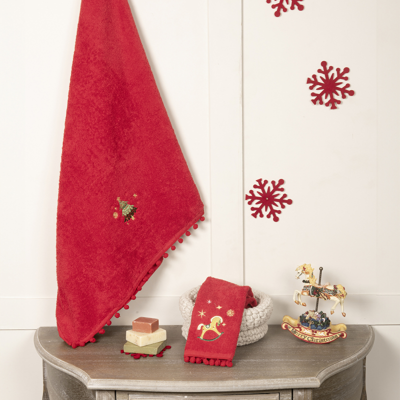Χριστουγεννιάτικες Πετσέτες (Σετ 2τμχ) Nima Happy Christmas 400gsm