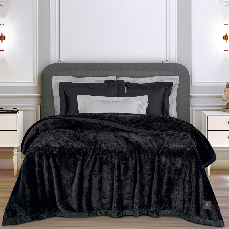 Κουβέρτα Βελουτέ King Size (240x250) Greenwich Polo Club Essential 3975 Black