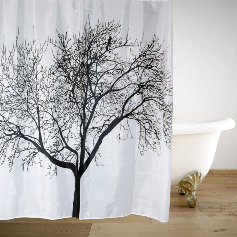 Κουρτίνα Μπάνιου (180x180) Με Κρίκους San Lorentzo Silent Forest