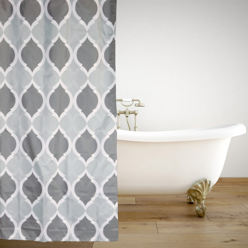 Κουρτίνα Μπάνιου (180x180) Με Κρίκους San Lorentzo Rustic Grey