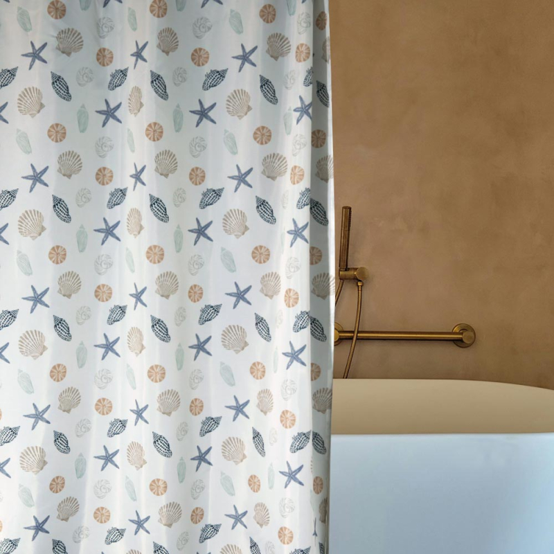 Κουρτίνα Μπάνιου (180x180) Με Κρίκους San Lorentzo Almira