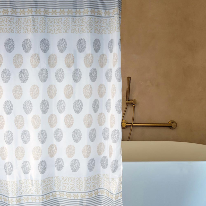 Κουρτίνα Μπάνιου (180x180) Με Κρίκους San Lorentzo Geo Motion