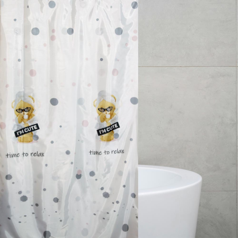 Κουρτίνα Μπάνιου (240x200) Με Κρίκους San Lorentzo Cute Cat