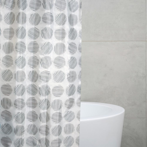 Κουρτίνα Μπάνιου (240x200) Με Κρίκους San Lorentzo Cycladia