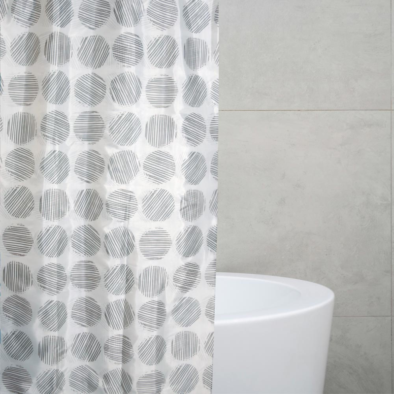 Κουρτίνα Μπάνιου (240x200) Με Κρίκους San Lorentzo Cycladia