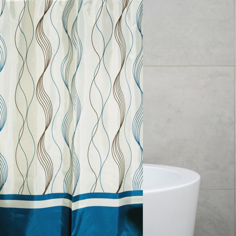 Κουρτίνα Μπάνιου (180x180) Με Κρίκους San Lorentzo Graphica