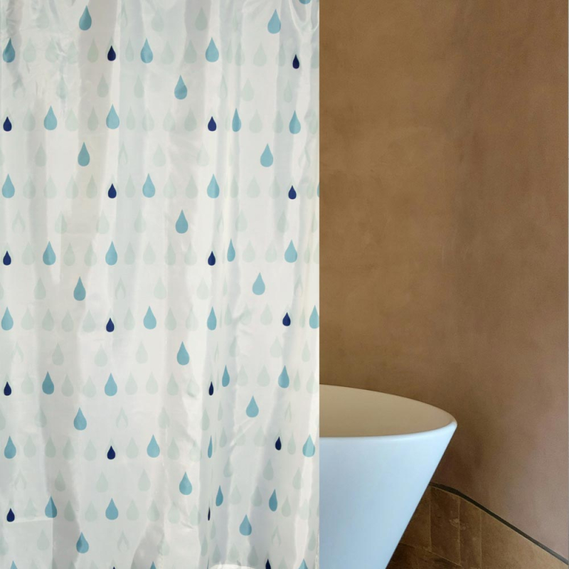 Κουρτίνα Μπάνιου (180x180) Με Κρίκους San Lorentzo Pluvia