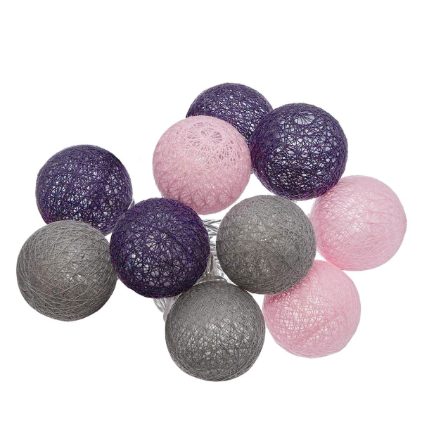 Διακοσμητική Γιρλάντα Μπαταρίας Με 10 LED Φωτάκια A-S Multi Pink/Grey 116415O