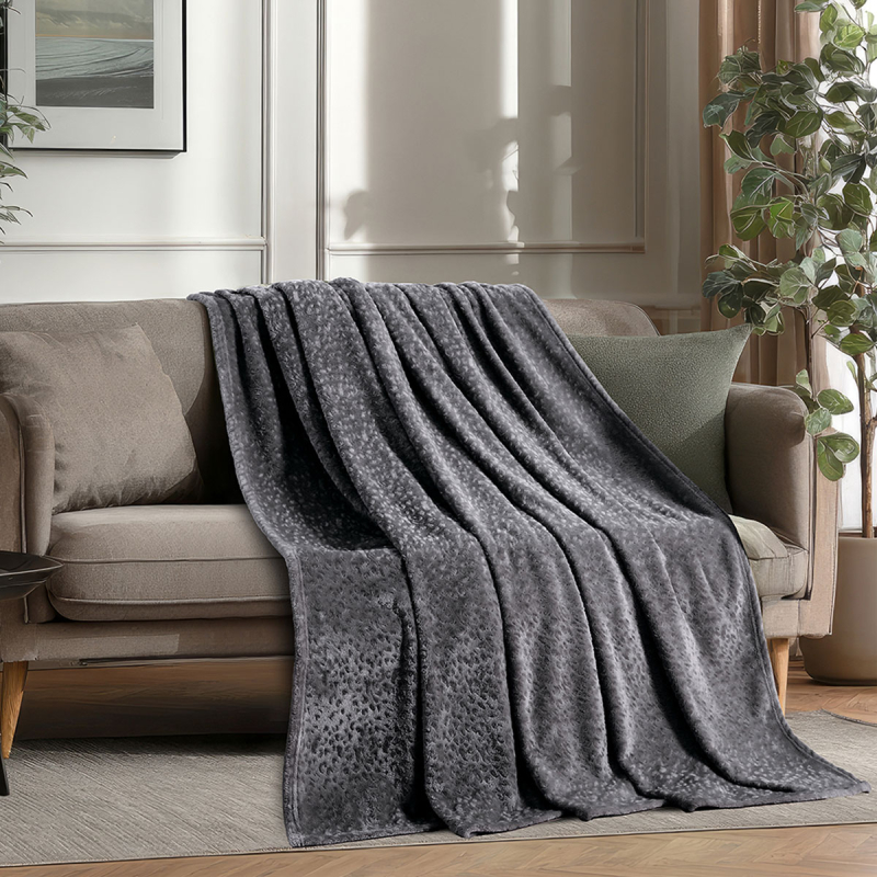 Ριχτάρι Καναπέ Τριθέσιου Fleece (170x300) Melinen Giza D.Grey