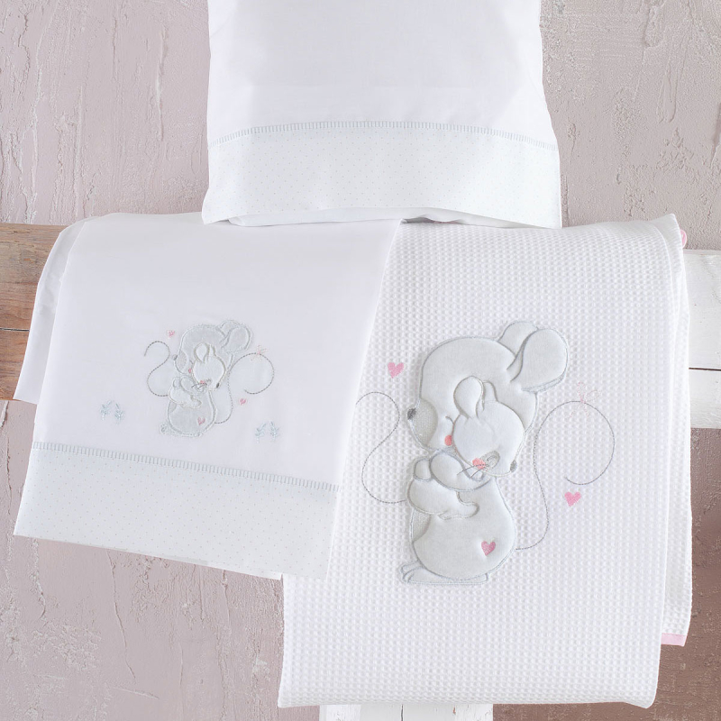 Κουβέρτα Πικέ Κούνιας (120x150) Rythmos Hug Me Pink