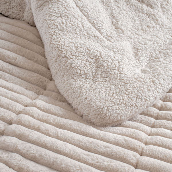 Γούνινο Κουβερτοπάπλωμα Μονό (160x220) Rythmos Butter Ecru