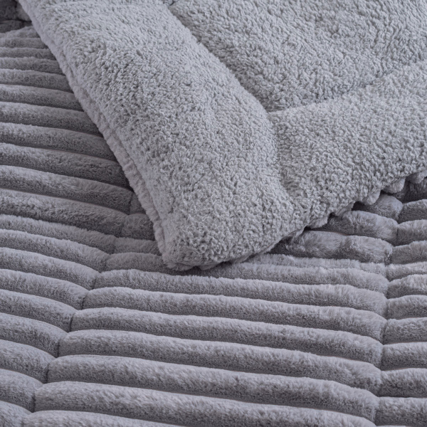 Γούνινο Κουβερτοπάπλωμα Μονό (160x220) Rythmos Butter D.Grey