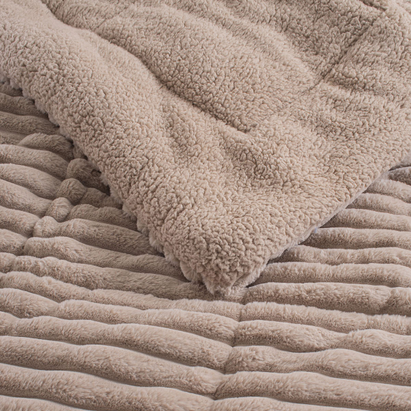 Γούνινο Κουβερτοπάπλωμα Μονό (160x220) Rythmos Butter Beige