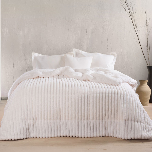 Γούνινο Κουβερτοπάπλωμα Υπέρδιπλο (220x240) Rythmos Butter White