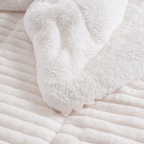 Γούνινο Κουβερτοπάπλωμα Υπέρδιπλο (220x240) Rythmos Butter White